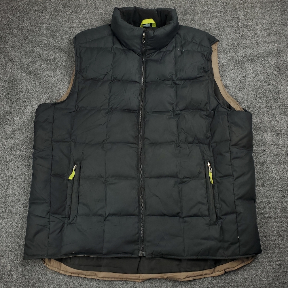 Volvo Goose Down Puffer Vest Jacket Mens 2XL Sleeveless Zip Up Quilted Workwear